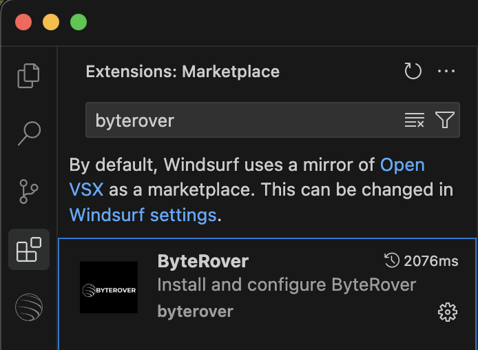 Install ByteRover Extension