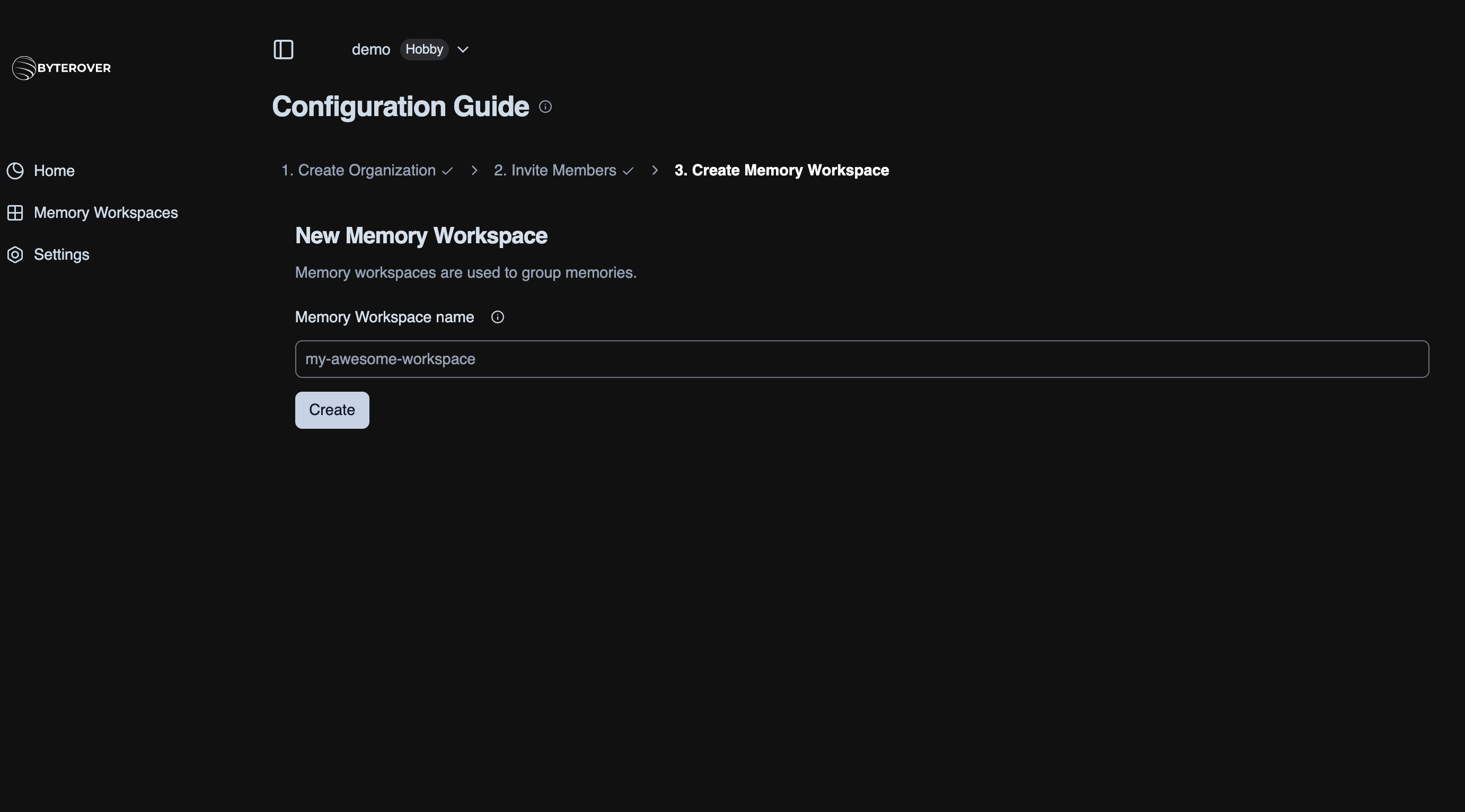 New Memory Workspace